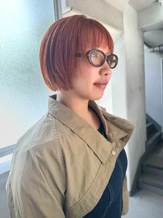 カラー ブリーチカラー🎀 韓国風/寺門美優のヘアスタイル