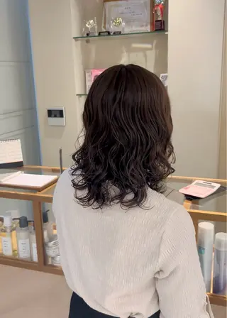ミディアム パーマ 山口 陸のヘアスタイル