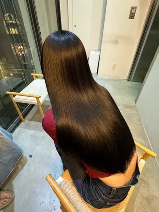 ロング 縮毛矯正×艶髪カラー 髪質改善/三ツ木のヘアスタイル