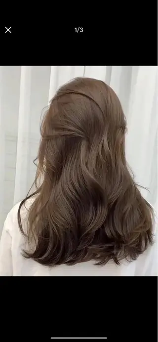カラー 韓国風レイヤーカラー ライムのヘアスタイル