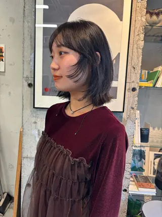 ミディアム パーマ 永田 愛莉のヘアスタイル