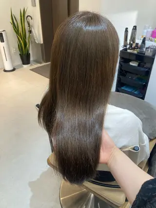 セミロング ✨色持ちの良い艶 カラー✨蟹江真世のヘアスタイル