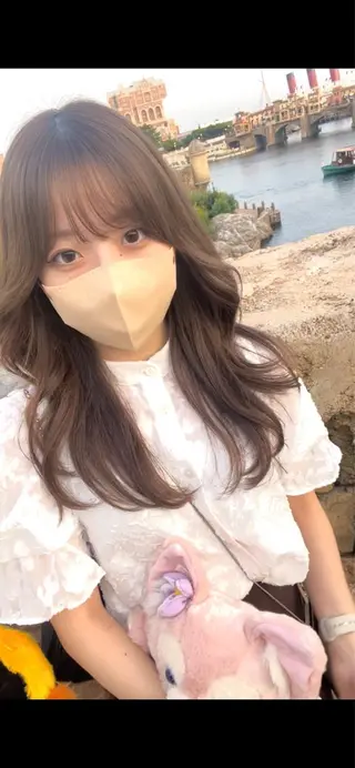 セミロング カラー レイヤーカット/透明 感カラー🐬永井瑠栞のヘアスタイル