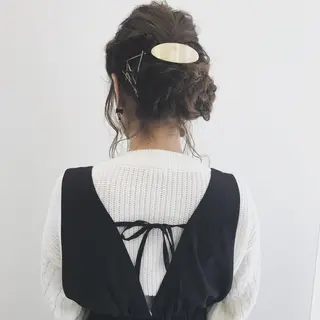 セミロング ヘアアレンジ コマツリサ ROCCO eastのヘアスタイル