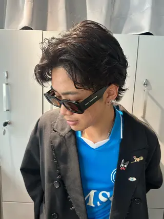 パーマ メンズ ケアブリーチ特化✨/ 艶カラー/エクステのヘアスタイル