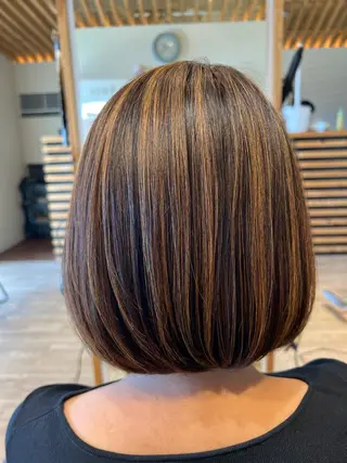 セミロング カラー 関口 友行のヘアスタイル