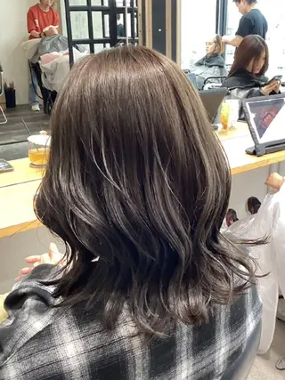 ミディアム カラー ヘアアレンジ/柔らか 艶カラー/AKARIのヘアスタイル