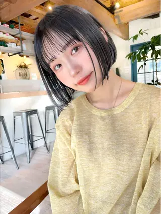 ショート カラー 結べるレイヤーボブ くびれLady表参道のヘアスタイル