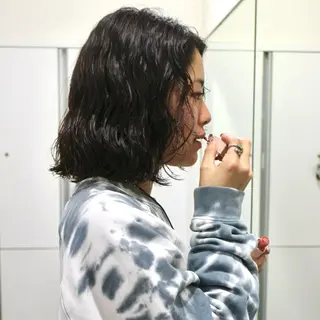 ミディアム カラー パーマ カーリーパーマ/ 透明ｶﾗｰ/MIKUのヘアスタイル