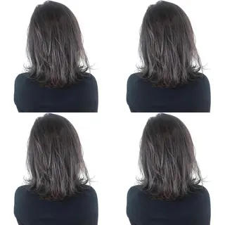 ミディアム カラー 韓国レイヤーカット/ ダブルカラーのヘアスタイル