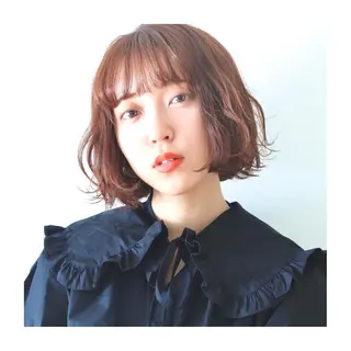 ショート カラー パーマ ヘアアレンジ ゆさこのか ダブルカラー／縮毛のヘアスタイル