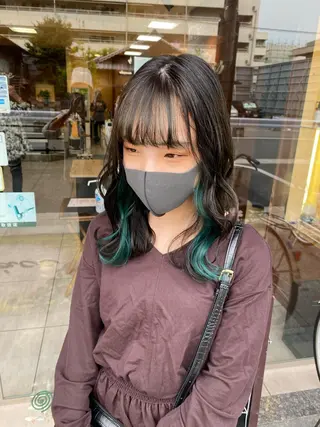 ミディアム カラー ヘアアレンジ 川上 麻梨阿のヘアスタイル