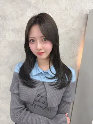 セミロング カラー Tiam タクミのヘアスタイル
