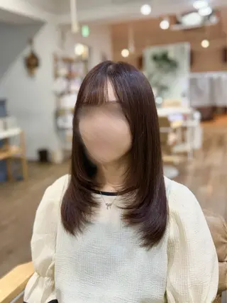 セミロング ピンク・ラベンダー/ レイヤー/NANAのヘアスタイル