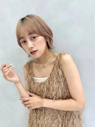 ミディアム チョコレートカラー/ 𝐒𝐚𝐤𝐢のヘアスタイル