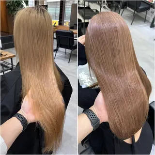 セミロング カラー KEISUKE🐶 カラー✨エクステのヘアスタイル