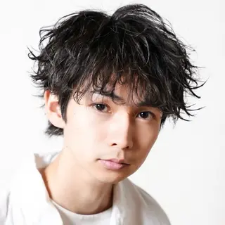 ミディアム カラー パーマ メンズ ハイトーン/メンズマ ッシュ/KYOHEIのヘアスタイル