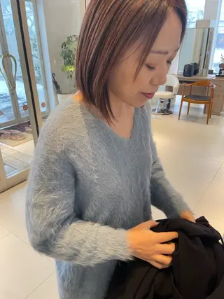 ミディアム カラー パーマ 鶴岡で縮毛矯正なら お任せ！ハヤシナオミのヘアスタイル