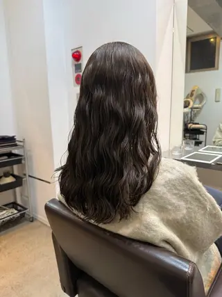 セミロング 🌿朝5分でお洒落 パーマスタイル🌿のヘアスタイル
