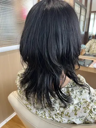 ロング カラー パーマ 鈴木 結のヘアスタイル