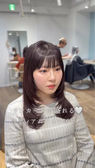 ロング カラー honoka/レイヤ ー/艶感カラー/韓国のヘアスタイル