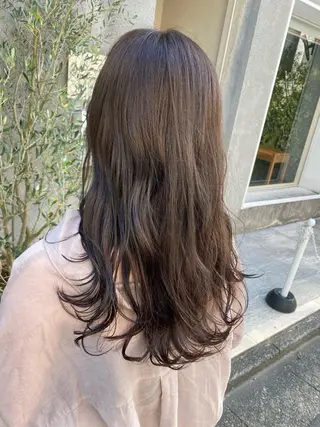 ロング カラー 赤み消し韓国ヘア レイヤー縮毛🤍渡邉のヘアスタイル