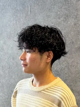 ショート パーマ メンズ 曲がる縮毛矯正 masashiのヘアスタイル