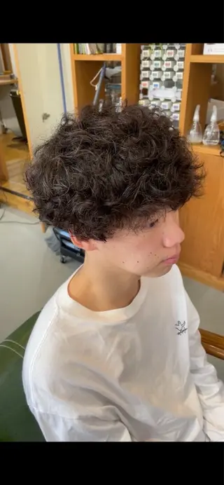 ミディアム パーマ メンズ ✨髪質改善✨豊中/ 後藤伶匠のヘアスタイル