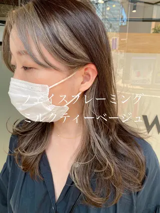 ロング カラー ハイトーン/カラー/ 用賀/稲若健太郎のヘアスタイル