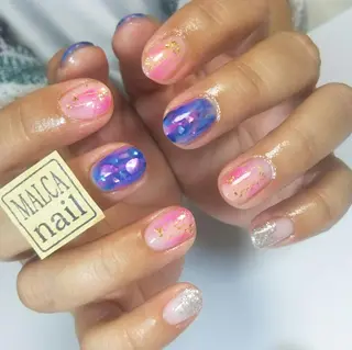 セミロング ヘアアレンジ パーマ ネイル キッズ マツエク・マツパ 荒木 莉奈のネイルデザイン