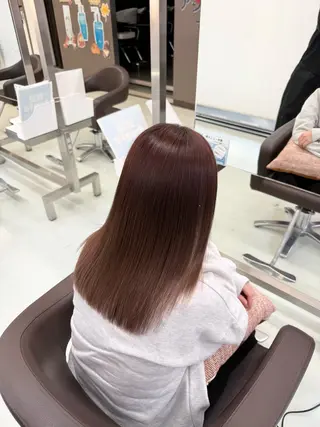 ロング カラー 新井優馬｜縮毛矯正/ 地毛風ストレートのヘアスタイル