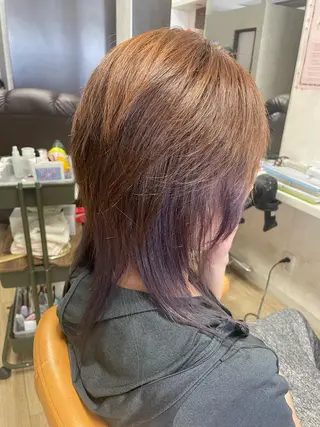 ミディアム カラー 徳留 もも花のヘアスタイル
