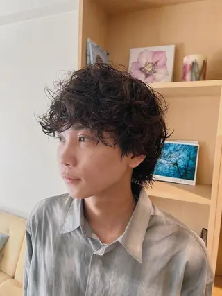 ミディアム メンズ ‪🌿パーマ大好評 メンズ特化🌿ワタルのヘアスタイル
