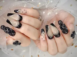 ネイル I-nailロング /ワンホン/キラキラのネイルデザイン