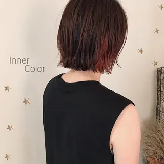 ミディアム カラー 市川 千夏のヘアスタイル