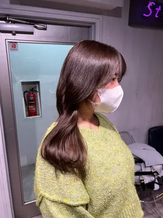 ロング カラー NANAMI🩵 大人可愛い韓国ヘアのヘアスタイル