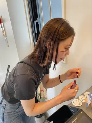 カラー かえで🧶 ボブ/ハイトーンのヘアスタイル