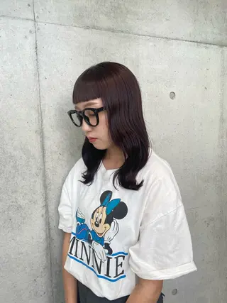 ミディアム カラー ヘアアレンジ ボブ艶モテカラー🫧 カリンのヘアスタイル