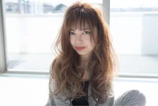 ロング カラー 小野 和摩のヘアスタイル