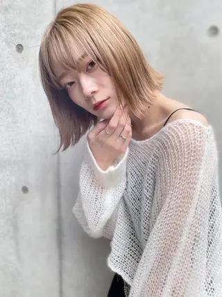 ミディアム カラー ヘアセット/艶カラー /まつげパーマ/りおのヘアスタイル