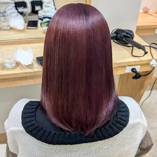 ミディアム カラー 彩桜/艶カラー/小顔 に見せるカット✂のヘアスタイル