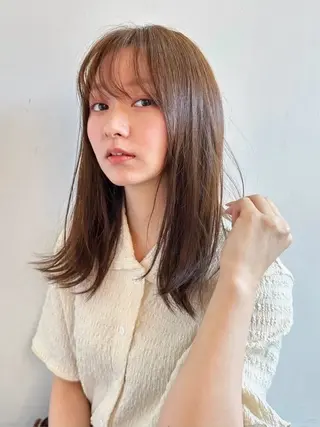 ミディアム カラー パーマ kazuki【顔周り ×レイヤーカット】のヘアスタイル