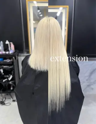 ロング カラー エクステ🩵ブリーチ 韓国ヘア🩵KAEのヘアスタイル