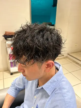 ショート パーマ メンズパーマ 副店長ユウタのヘアスタイル