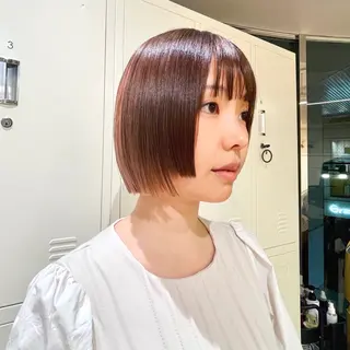 ミディアム カラー ショート/ボブ/ 透明感カラー/ほのかのヘアスタイル
