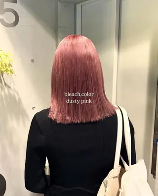 ミディアム カラー 抜け感ハイトーン/ ボブ/Ririnaのヘアスタイル