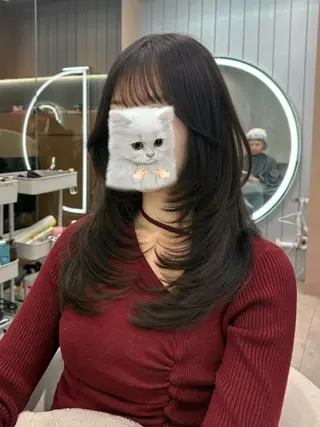 ロング カラー ヘアアレンジ 大宮‎🩵縮毛矯正 レイヤー　佐藤和のヘアスタイル