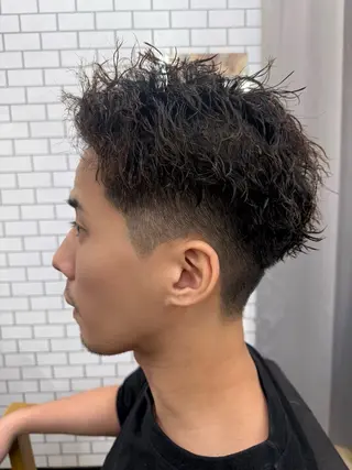 ショート パーマ メンズ 森田稔將 メンズ特化美容師のヘアスタイル