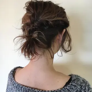ショート カラー ヘアアレンジ 薬院:今泉/上川美幸 ボブ/顔周りレイヤーのヘアスタイル