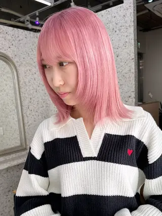 ミディアム カラー ヘアアレンジ lani ブリーチ /ダブルカラーのヘアスタイル